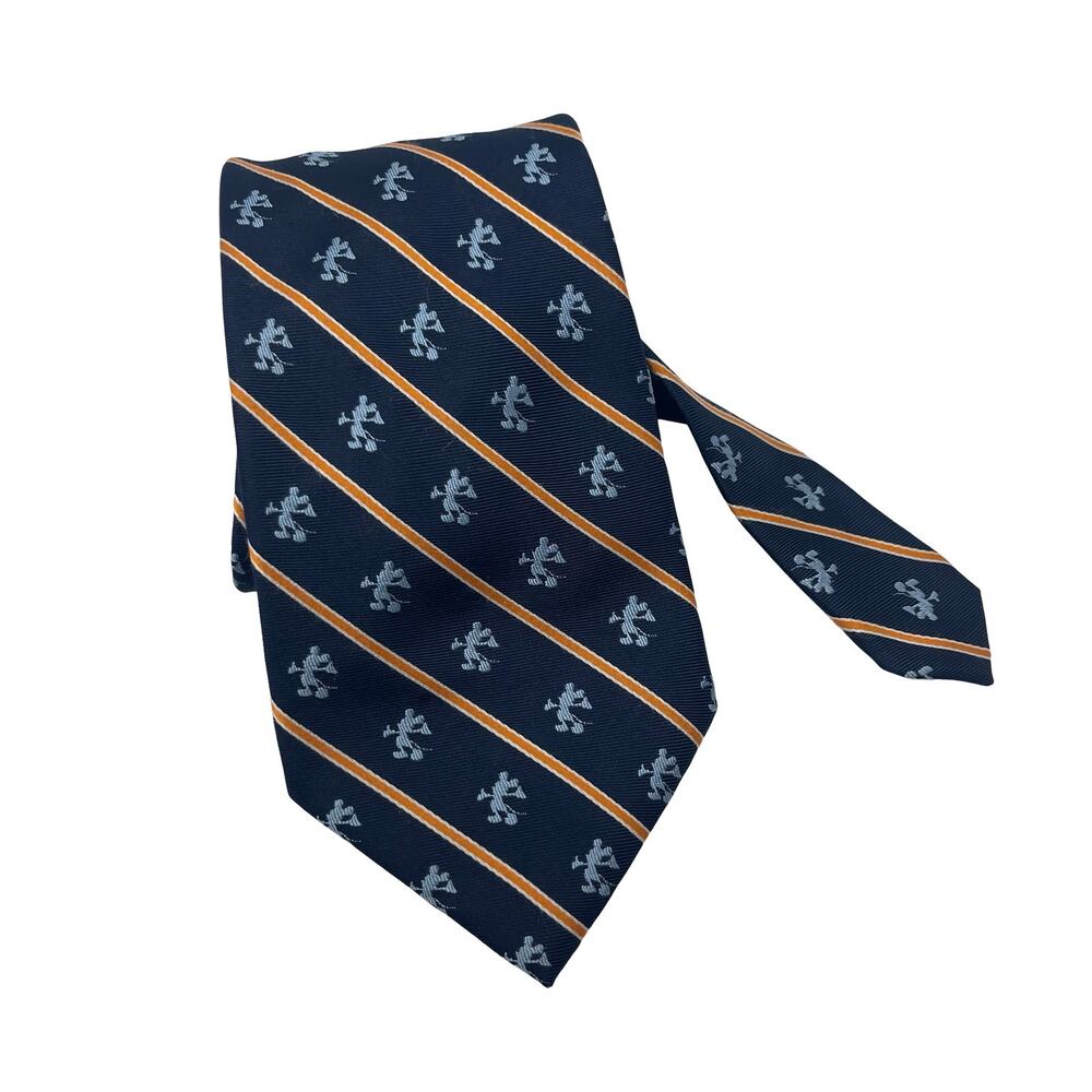 Disney Vintage navy blue orange Mickey Mouse tie